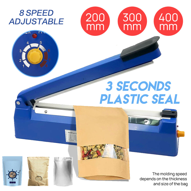 Load image into Gallery viewer, PORIYA 200/300/400mm Impulse Heat Sealer Sealing SAA Machine Electric/Plastic Poly Bag
