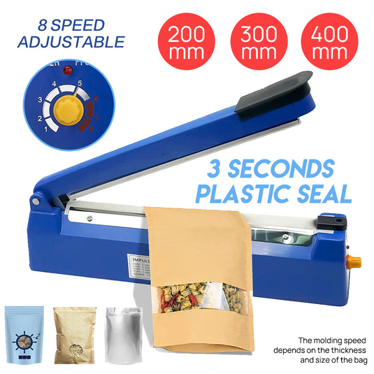 PORIYA 200/300/400mm Impulse Heat Sealer Sealing SAA Machine Electric/Plastic Poly Bag