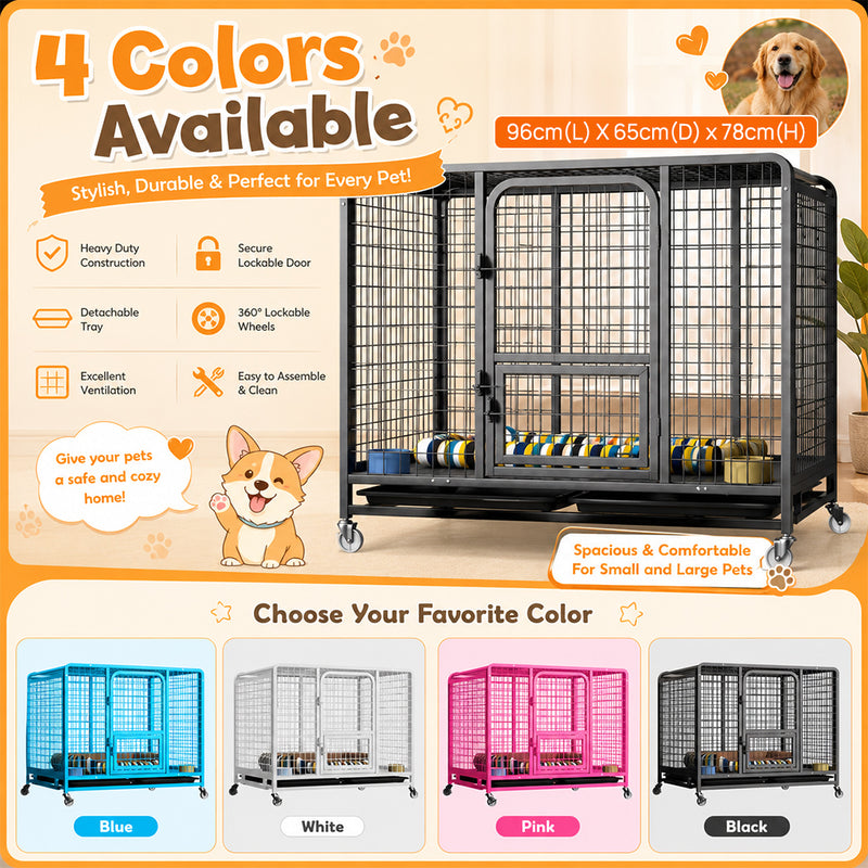 Load image into Gallery viewer, PORIYA Dog Cage Crate Large Kennel Pet Cage Cat Puppy Metal Cage 36" Playpen 4 Rounds
