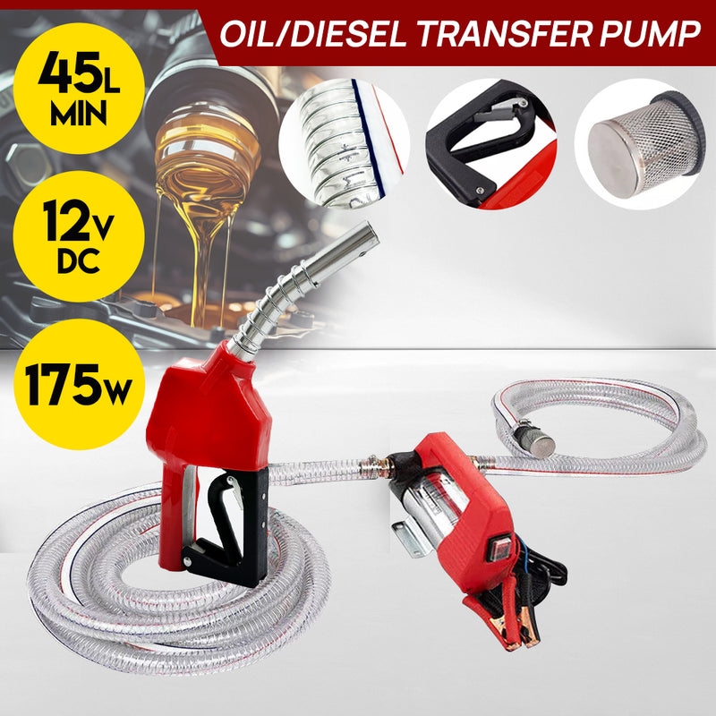 Load image into Gallery viewer, PORIYA 12V Diesel Transfer Pump Extractor Oil Fuel Electric Bowser Auto Car DC 45L/min
