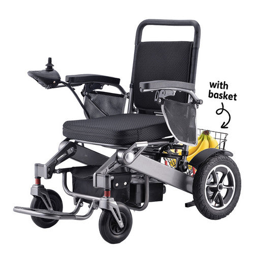 600W Electric Wheelchair Folding Lithium Power Motorised Foldable w/ Basket