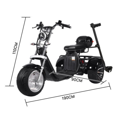 Load image into Gallery viewer, Electric Tricycle 3000W 60KM/H Off Road E-Scooter W/ Golf Rack Golf Cart Scooter

