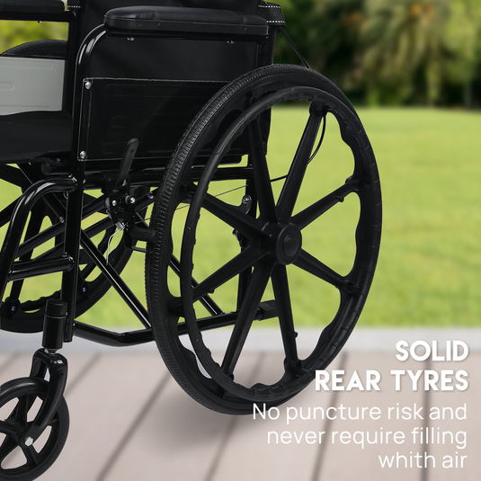 24 Inch Wheelchair Manual Folding Wheel Chair Portable Foldable for Elderly