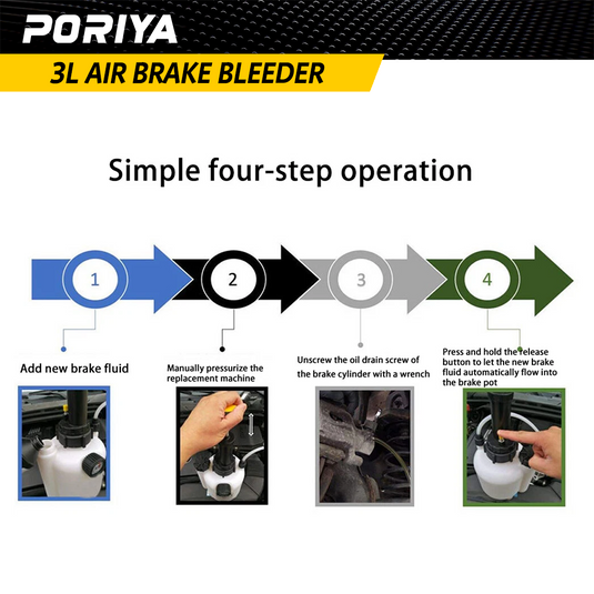 PORIYA 1L/3L  Air Brake Bleeder Clutch Vacuum Bleeding Extractor Fluid Fill Adapter Kit
