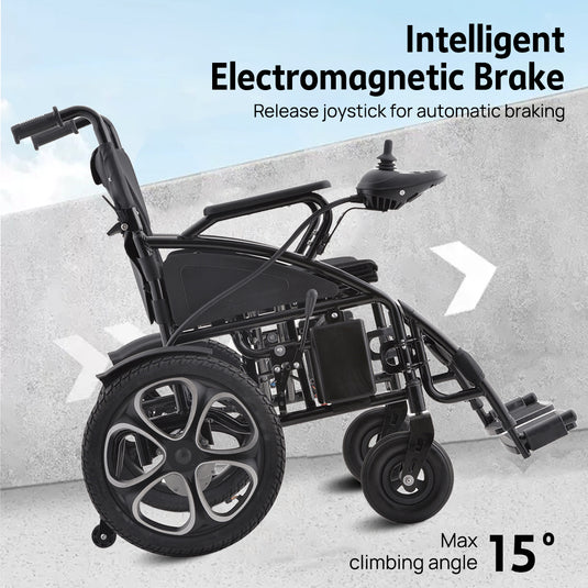 Electric Wheelchair Folding Long Range Lithium Power Motorised Foldable w/ Bag