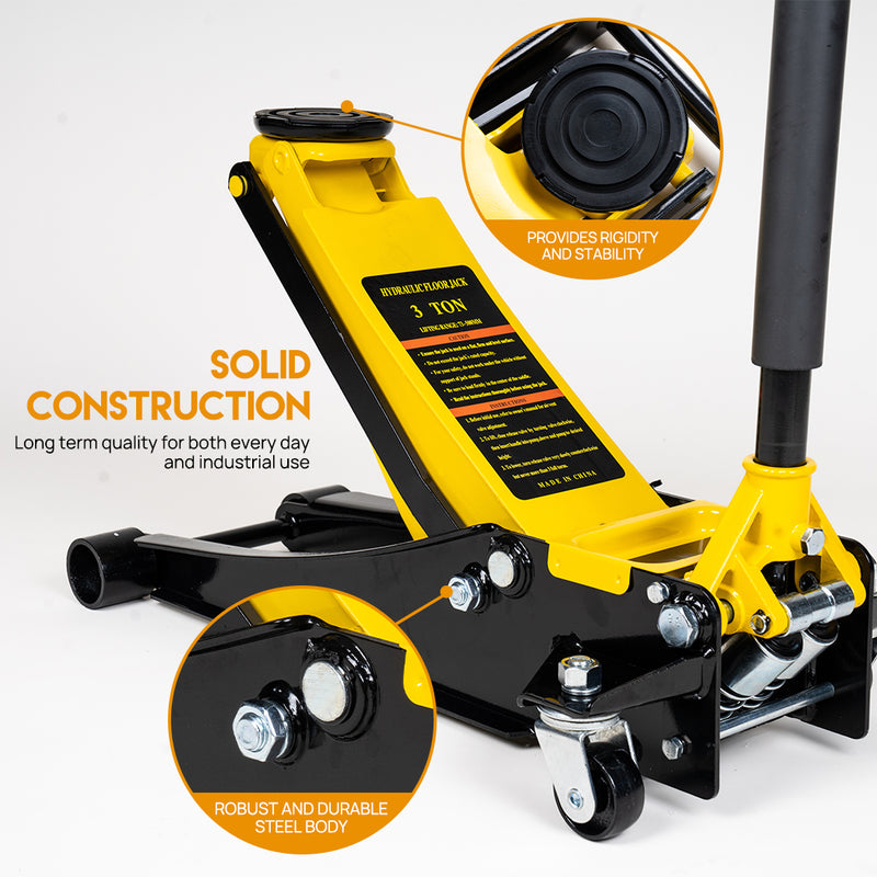 Load image into Gallery viewer, PORIYA Super Low Profile Floor Jack 3-Ton Hydraulic Trolley Quick Lift Dual Pump
