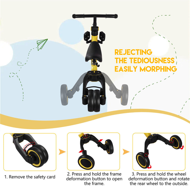 Load image into Gallery viewer, PORIYA 3 in1 Toddler Kid Ride on Toy Balance Bike Scooter Tricycle 1.5-4 Years Push Car
