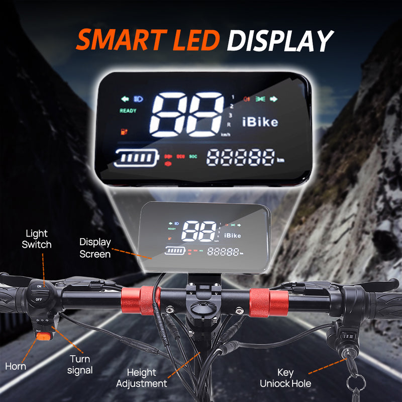 Load image into Gallery viewer, PORIYA 3000W Portable Electric Scooter 80KM/H Off Road Scooter Foldable E Bike
