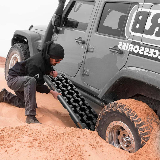 PORIYA 4WD Recovery Tracks Sand Mud Snow Traction Boards Off-Road Device Mat 10T 2PCS