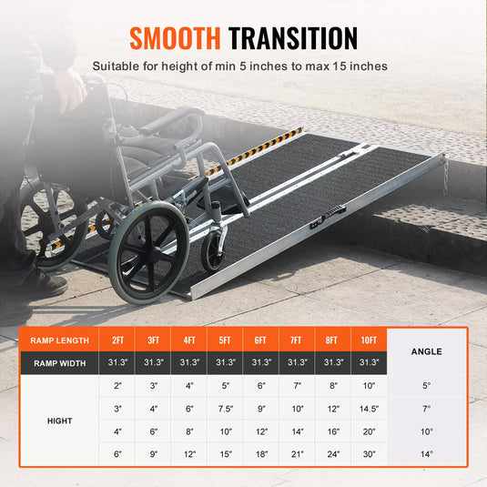 PORIYA Multi Size Aluminium Ramp Anti Slip Folding Loading Threshold  Portable Access