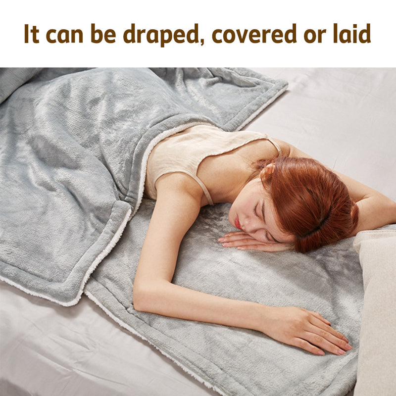 Load image into Gallery viewer, PORIYA Electric Heated Throw Heated Blanket Warm Washable Flannel Heating Blanket
