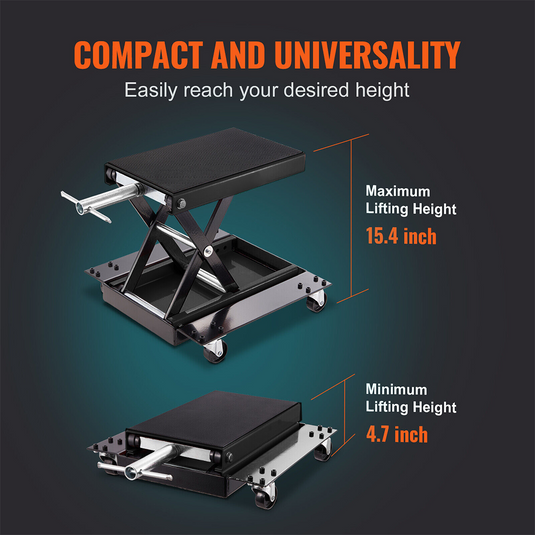 PORIYA 1100lb Motorcycle Scissor Lift Stand 500KG Motorbike Lift Working Bench ATV Jack