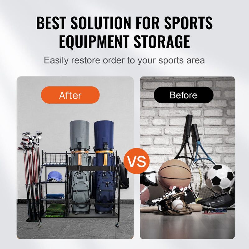Load image into Gallery viewer, Golf Bag Storage Rack Garage Bag Organizer Storage Stand Golfing Equipment Rack
