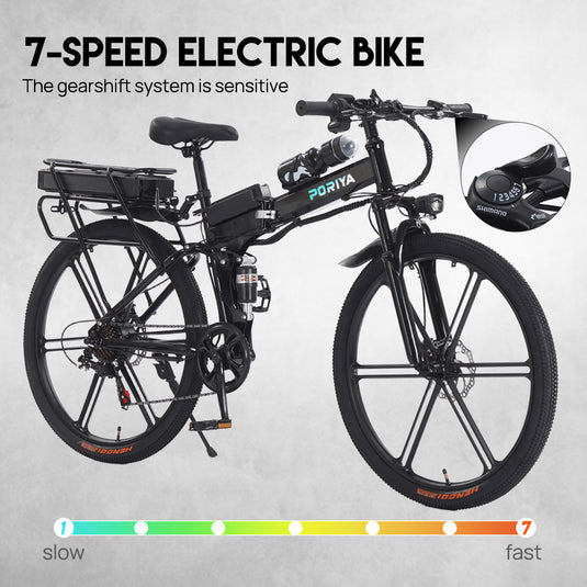 48V 1500W 26" Foldable Electric Bike Off Road E-Bike Mountain Bicycle E-MTB