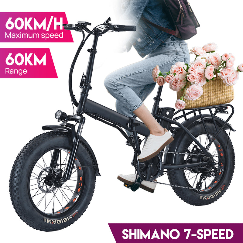 Load image into Gallery viewer, PORIYA Electric Bicycle Ebike 48V 1500W Mountain Bike 10.4Ah Li-Ion Battery 20'' Tyres
