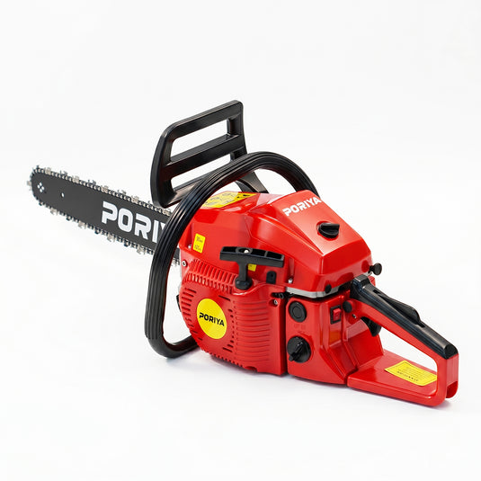 PORIYA 45cc Petrol Chainsaw Commercial 18" Bar Chain Saw E-Start Tree Pruning