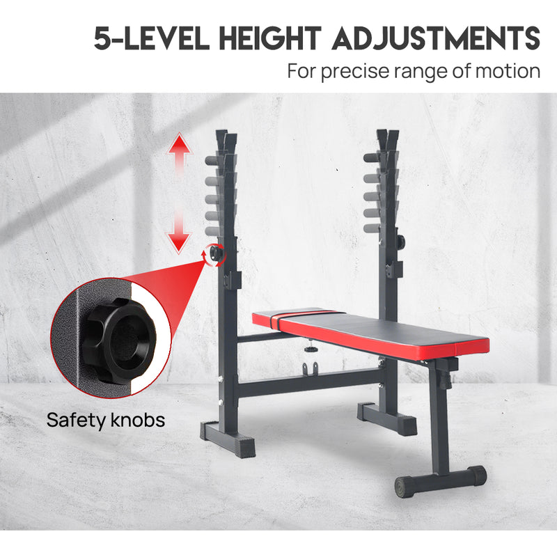 Load image into Gallery viewer, BLACK Weight Bench Press Squat Rack Incline Fitness Home Gym Equipment
