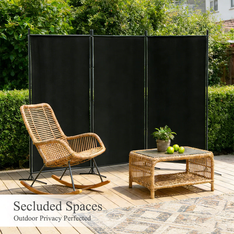 Load image into Gallery viewer, PORIYA 3-Panel Room Divider Privacy Screen Folding Steel Frame Fabric Partition Stand
