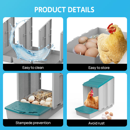 PORIYA 3 Hole Chicken Nesting Box Roll Away Chook Hen Laying Boxes Modular Nest House