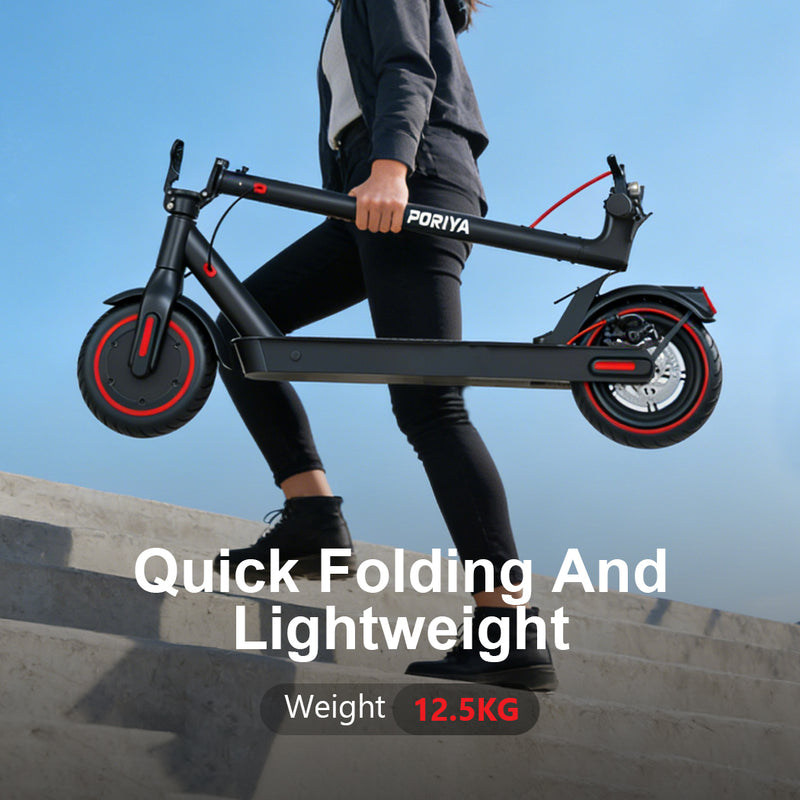 Load image into Gallery viewer, PORIYA Electric Scooter w/ Rear Wing 900W 40KM/H Adult Foldable Portable E-Bike W/App
