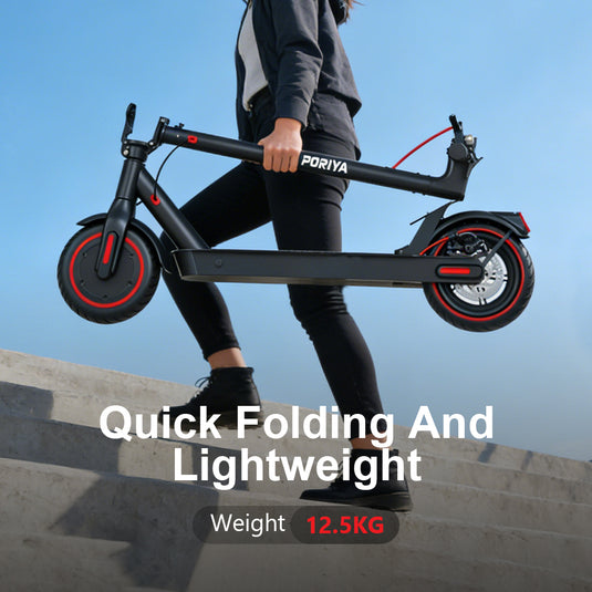 PORIYA Electric Scooter w/ Rear Wing 900W 40KM/H Adult Foldable Portable E-Bike W/App