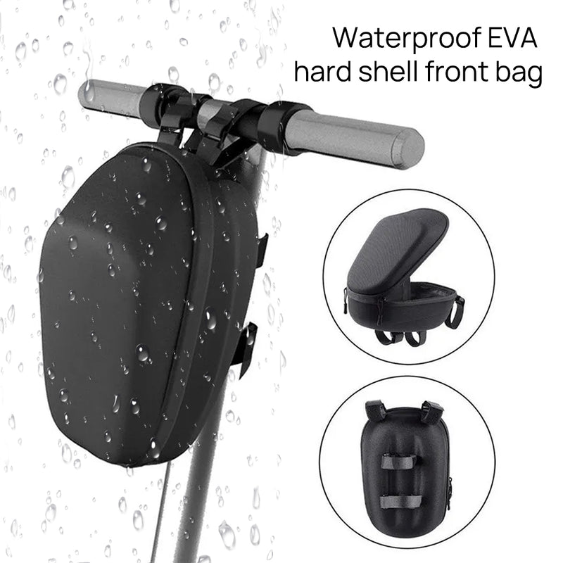 Load image into Gallery viewer, Black 4L Large Electric Scooter Bag Hard Shell Pouch Front Storage Waterproof
