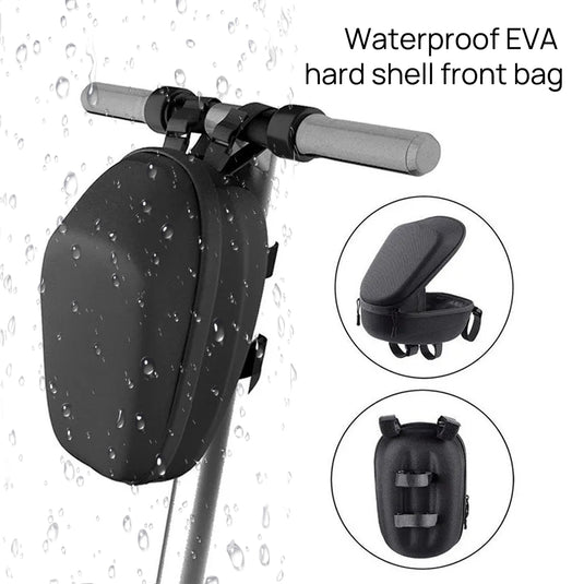 Black 4L Large Electric Scooter Bag Hard Shell Pouch Front Storage Waterproof