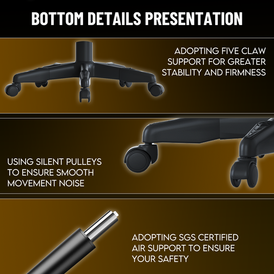 PORIYA Ergonomic Gaming Chair PU Home Office Reclining Computer Chair w/Footrest