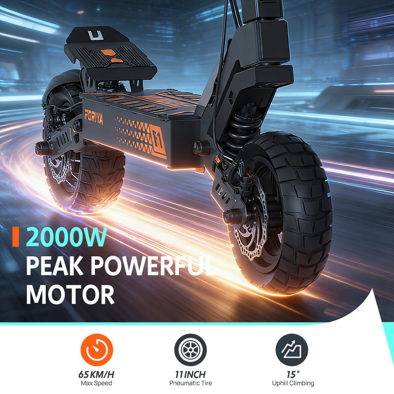 Load image into Gallery viewer, PORIYA 11" Electric Scooter 2000W 50KM 65KM/H Off-Road Adult E-Bike E-Scooter
