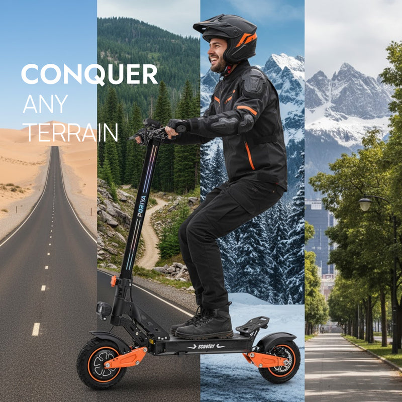 Load image into Gallery viewer, PORIYA Electric Scooter 4000W 70KM/H Dual-Drive Foldable Portable Adult Off Road E-Bike
