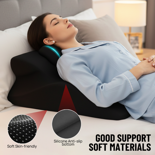 PORIYA Memory Foam Wedge Pillow Sleeping Cushion Neck Back Support 27° Ergonomic Pillow