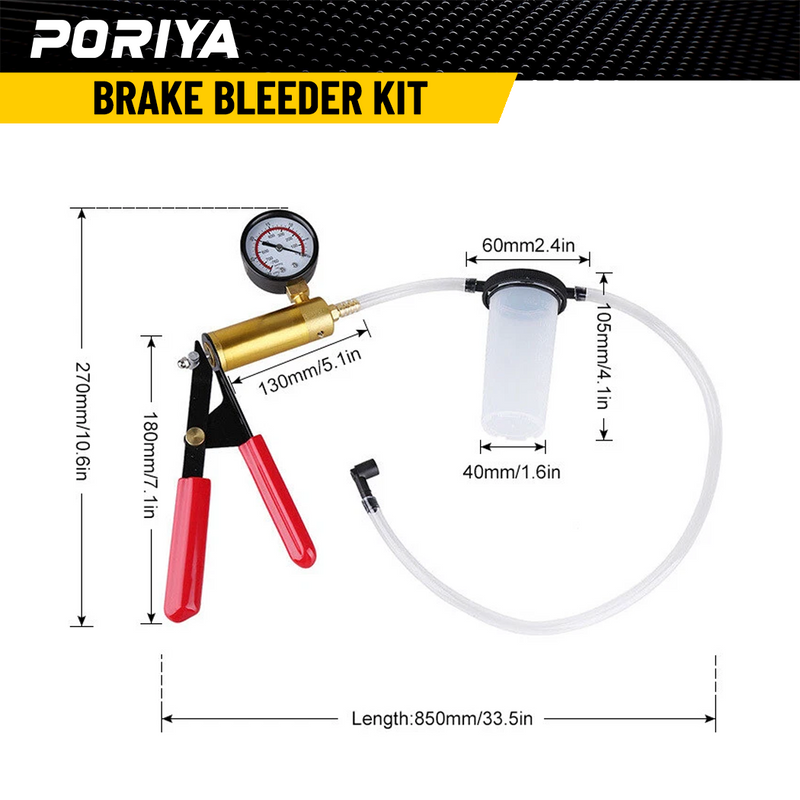 Load image into Gallery viewer, PORIYA Vacuum Pressure Pump Brake Bleeder Kit Bleeding Tester Hand Held Bleed Tool Set

