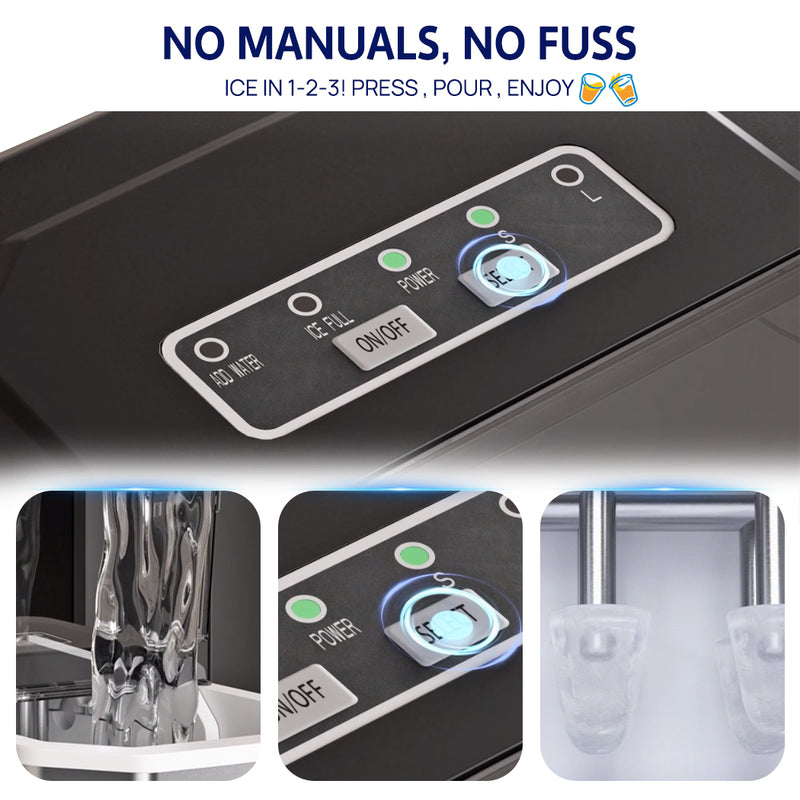 Load image into Gallery viewer, PORIYA Portable Ice Maker Machine Ice Cube Tray 12kg Bar Countertop Non-slip
