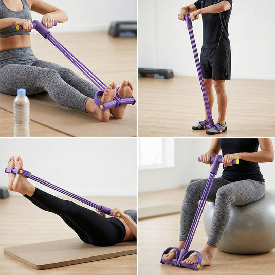 PORIYA Multi-Function Pedal Resistance Band Fitness Exercise Tension Resistance Rope