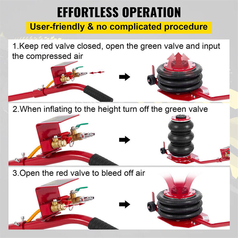 Load image into Gallery viewer, PORIYA Triple Bag Air Jack 3 Ton/6600 lbs Pneumatic Jack for Car SUV Lifting
