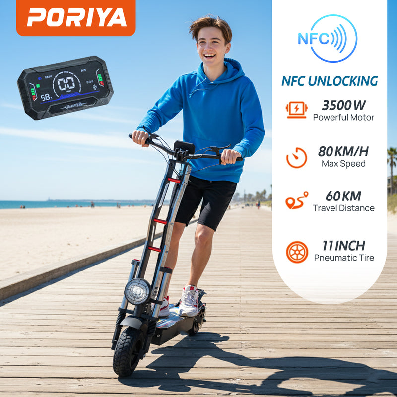 Load image into Gallery viewer, Electric Scooter NFC Start 3500W 80KM/H OFF Road Adult Foldable RGB E-Bike
