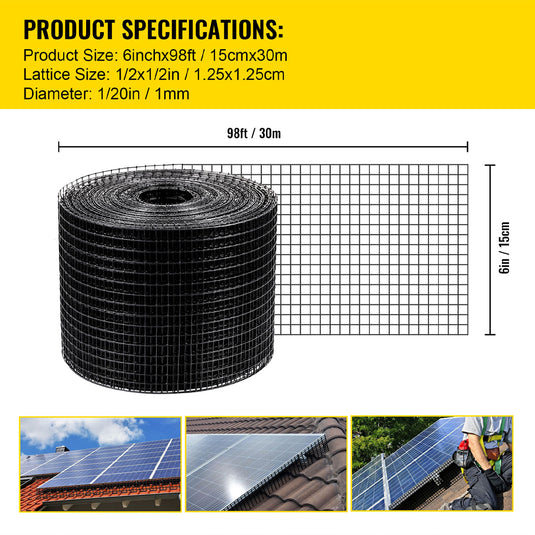 PORIYA 30m Solar Panel Bird Proofing KIT Stainless Steel Mesh & 100Pcs Fasteners