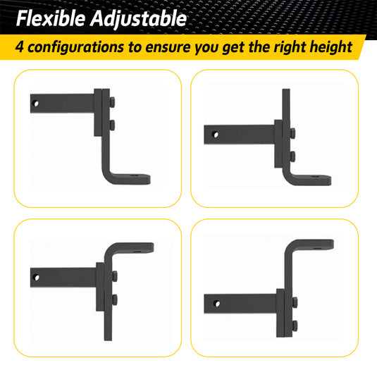 PORIYA 4500KG Adjustable Towbar Ball Mount 2" Hitch Towing Trailer Camper Bike Rack 4WD