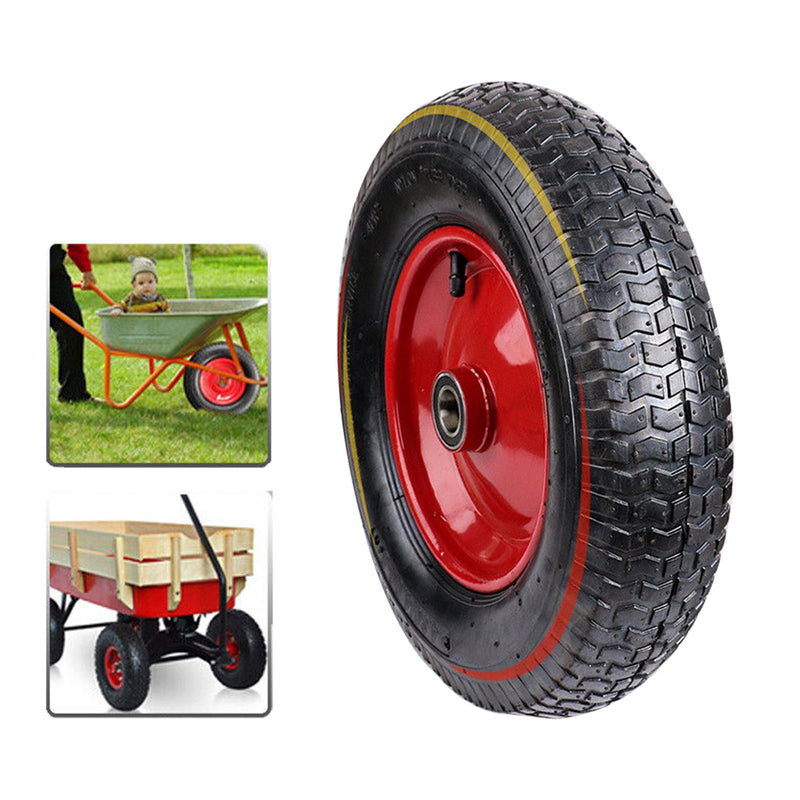 Load image into Gallery viewer, PORIYA 16" SOLID TYRE WHEELBARROW WHEELS FLAT FREE PUNCTURE PROOF 25mm Bore 6.5"-8"
