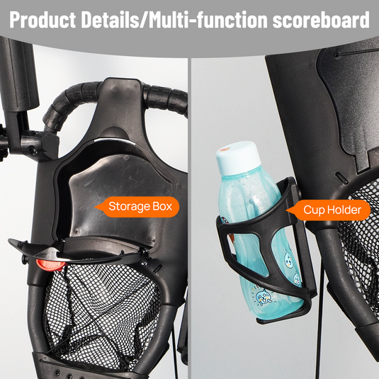 PORIYA Golf Buggy Foldable Trolley Golf Cart Wheels Umbrella Bottle Holder