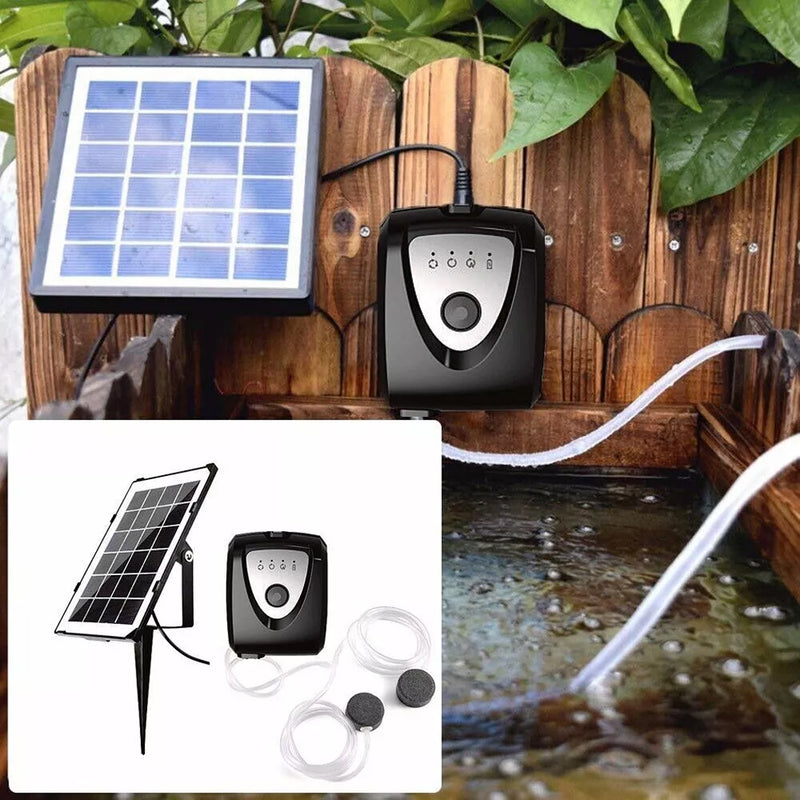 Load image into Gallery viewer, Solar Oxygenator Air Pump Kit Fish Pond Pool Water Oxygen Aerator 3 Modes

