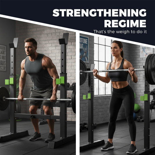 Adjustable Detachable Squat Rack Heavy Duty Home Gym Equipment w/ Barbell Hooks