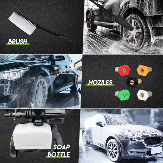 PORIYA 4800 Psi High Pressure Water Cleaner Electric Washer Gurney 10Hp Petrol 20M Hose