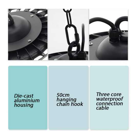 PORIYA UFO LED High Bay Lights 200W 300W 500W Warehouse Industrial Shed Factory Lamps