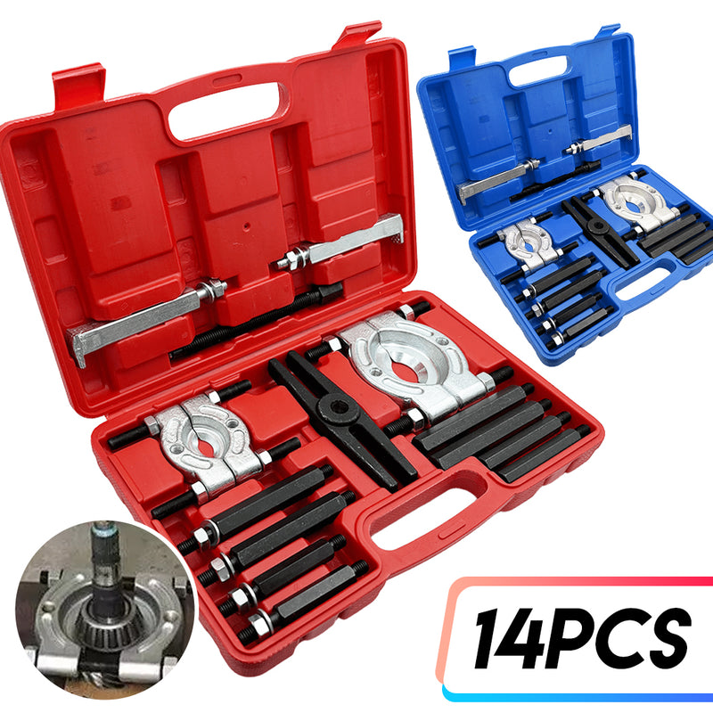 Load image into Gallery viewer, PORIYA 14pcs Bearing Splitter Gear Puller Set Fly Wheel Separator Removal Tool Kit
