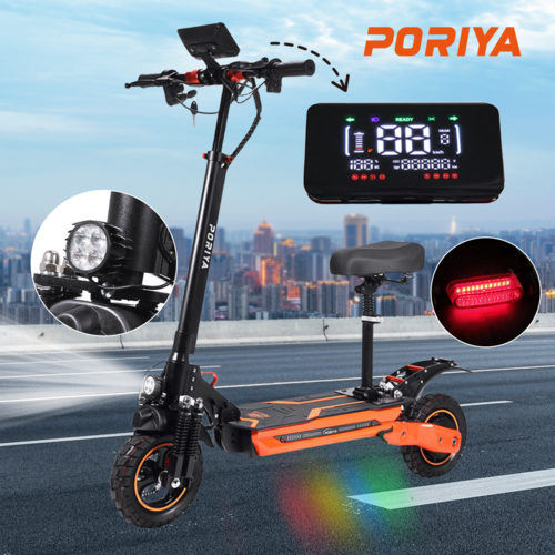 PORIYA Electric Scooter 2000W 65KM/H Portable Foldable Off Road Adult E-Bike