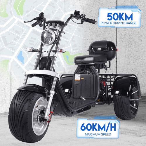 Load image into Gallery viewer, Electric Tricycle 3000W 60KM/H Off Road E-Scooter W/ Golf Rack Golf Cart Scooter
