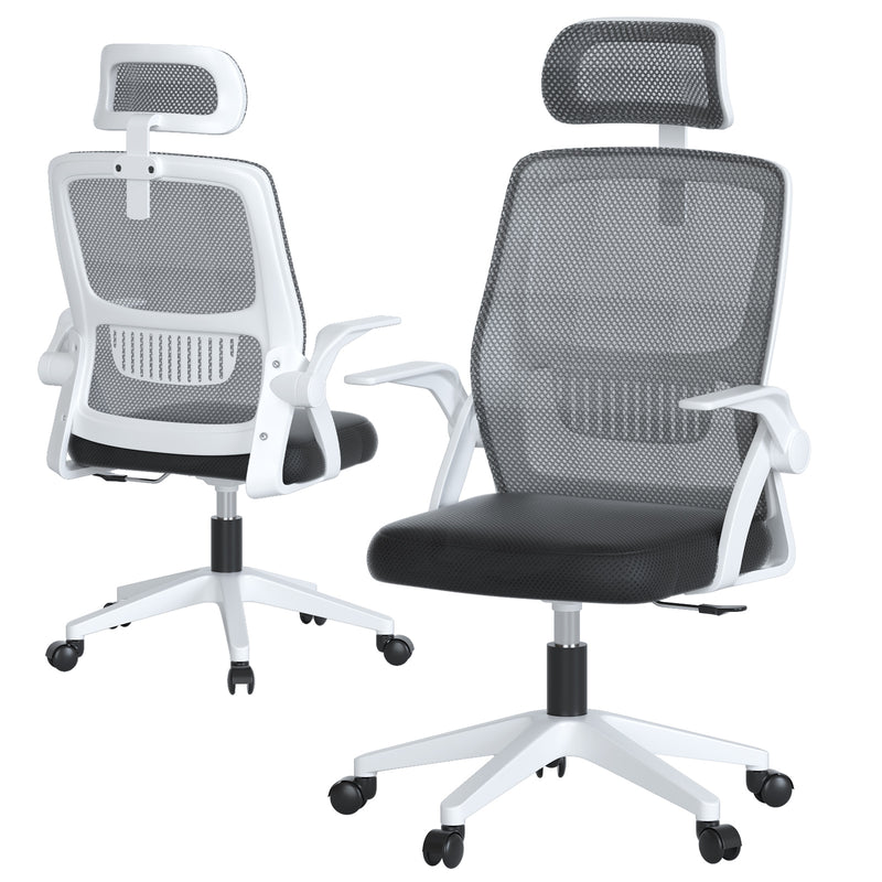 Load image into Gallery viewer, Ergonomic Home Office Chair with Lumbar Support and Adjustable Headrest High Back Mesh Desk Chair Flip-up Armrest Ergonomic Computer Chair
