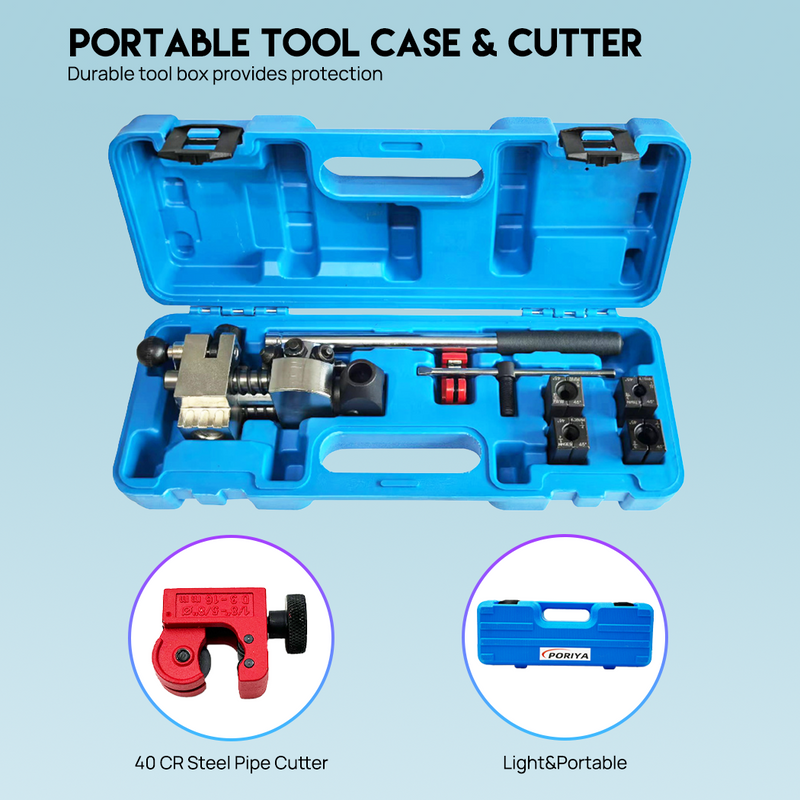 Load image into Gallery viewer, PORIYA Brake Pipe Line Flaring Tool Kit for 3/16"~3/8" Stainless Steel Tube 45°
