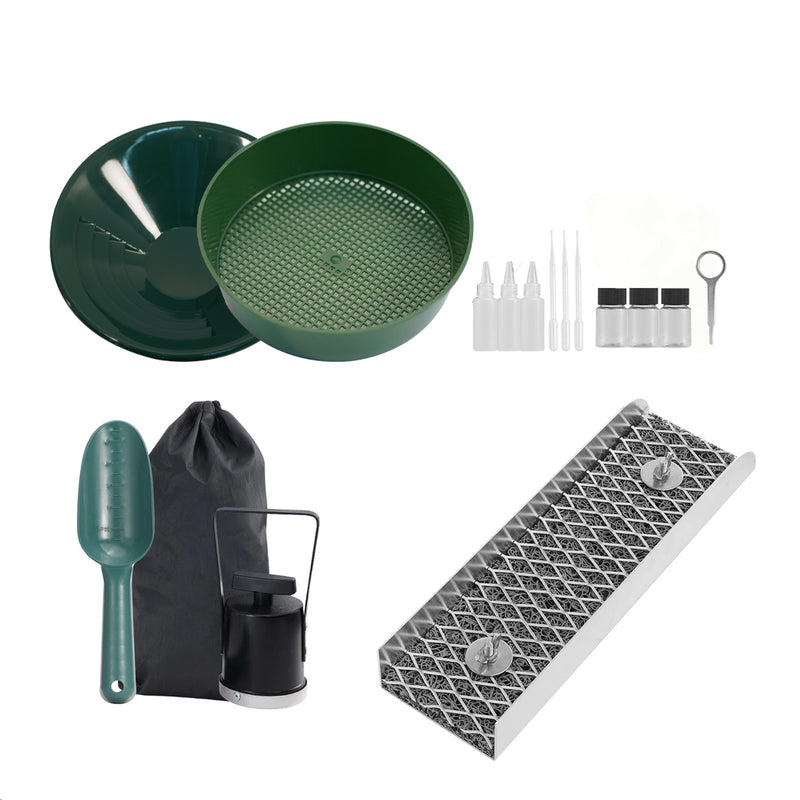 Load image into Gallery viewer, PORIYA Gold Panning Kit With Sluice Box 12" Aluminum Gold Mining Equipment 16 PC
